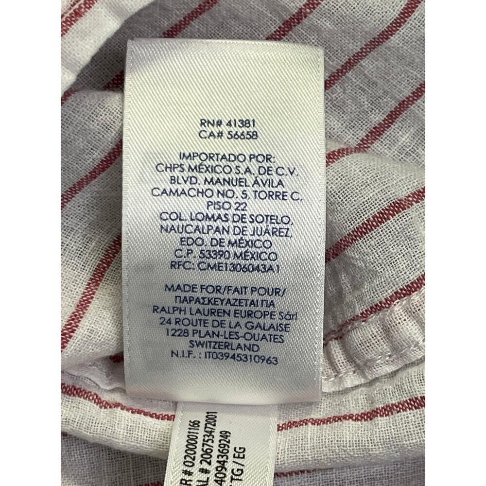 Chaps Striped Linen Blend Button Front Blouse Wom… - image 8